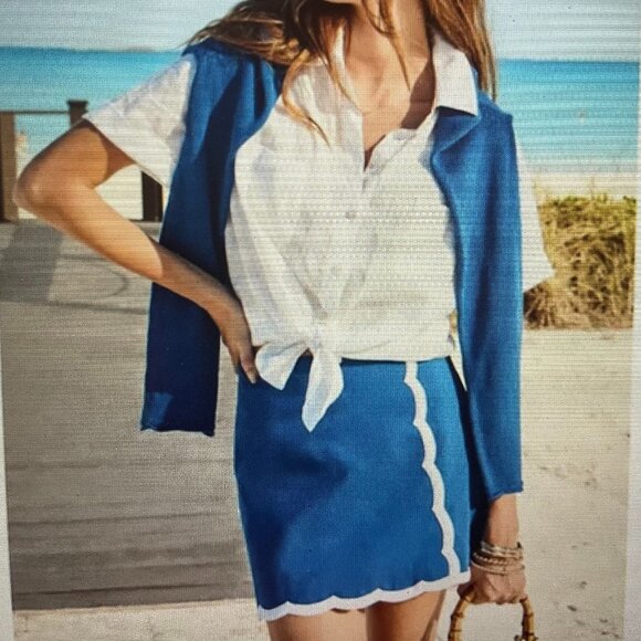 NWOT Lilly Pulitzer Michelina Mini Skort Barton Blue $75 - Size 4 - Picture 1 of 3